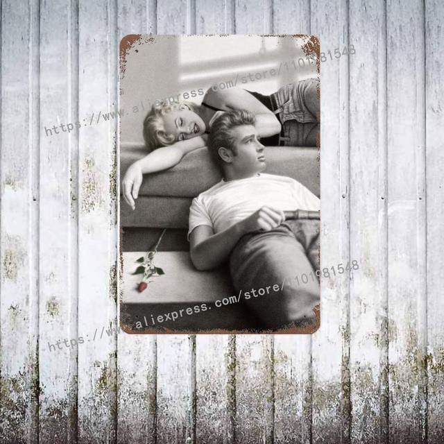 Marilyn Monroe and James Dean Poster Vintage Tin Sign