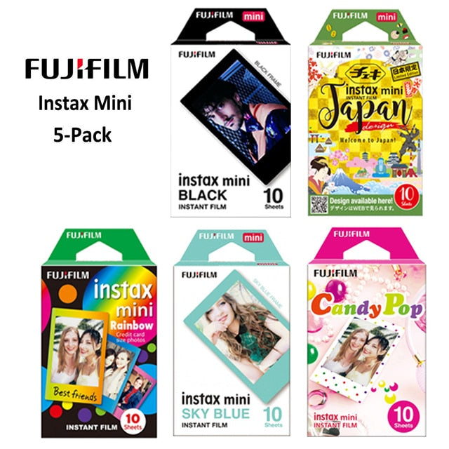 10 - 200 Sheets Fujifilm Instax Mini Film White Edge Mini 11 Mini 9 8 7s 70