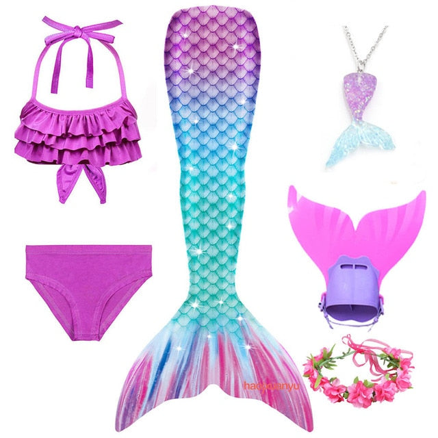 Mermaid Swimsuit Costume for Swimming, kids