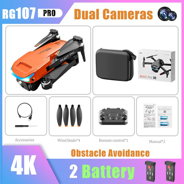 Pro Drone ESC 4K Dual HD Camera Professional Mini Drone Obstacle Avoidance Helicopter Foldable Quadcopter RC Drone Toy