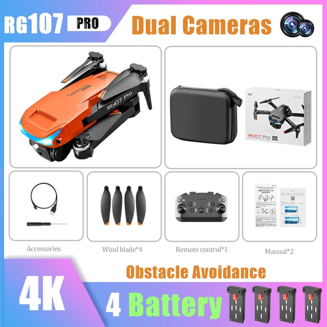 Pro Drone ESC 4K Dual HD Camera Professional Mini Drone Obstacle Avoidance Helicopter Foldable Quadcopter RC Drone Toy