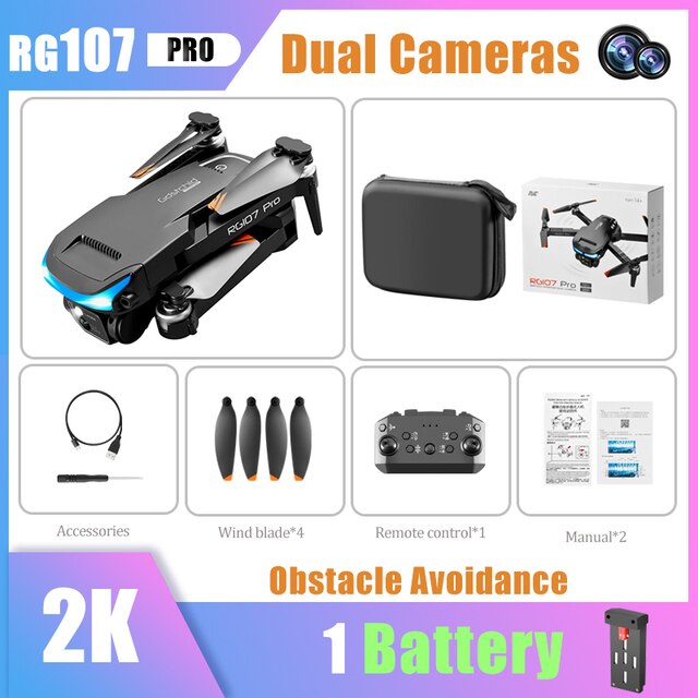 Pro Drone ESC 4K Dual HD Camera Professional Mini Drone Obstacle Avoidance Helicopter Foldable Quadcopter RC Drone Toy