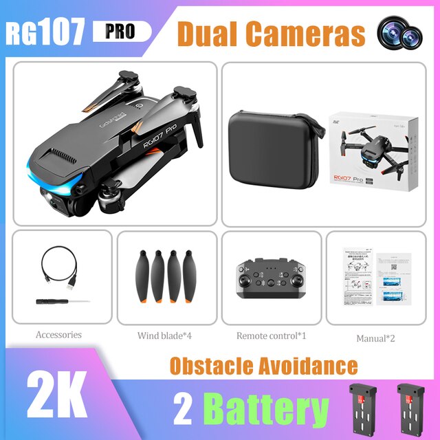 Pro Drone ESC 4K Dual HD Camera Professional Mini Drone Obstacle Avoidance Helicopter Foldable Quadcopter RC Drone Toy