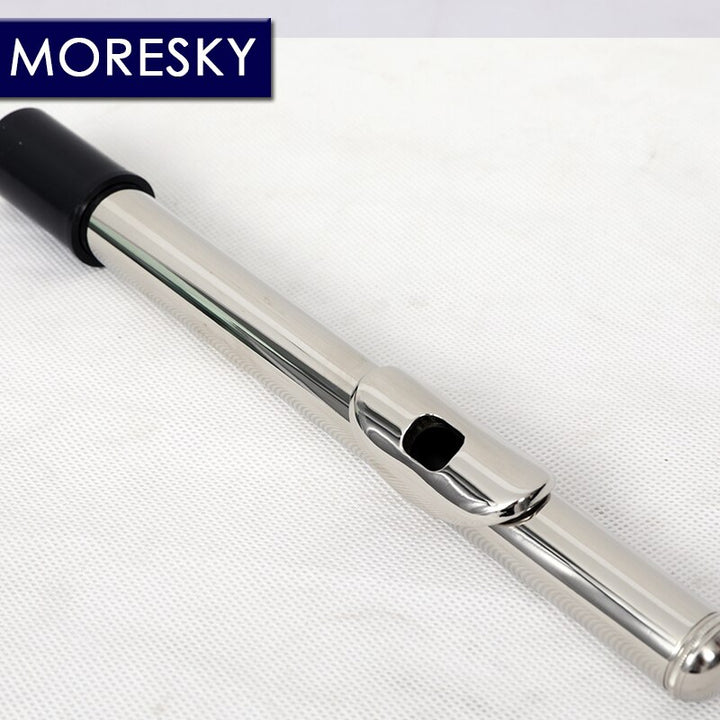 MORESKY 16/17 Close/Open Holes C Key Flute Cupronickel Nickel/Silver Plated Concert Flute with E key