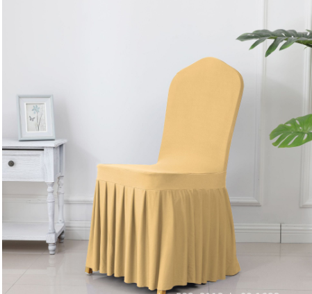 Wedding Spandex Chair Cover With  Pleated Ruffled  Skirt