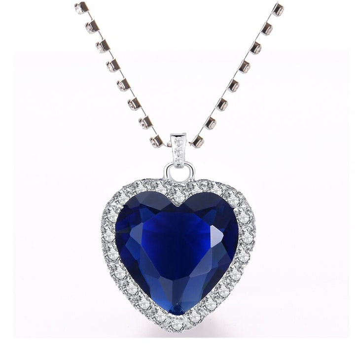 Titanic Heart of Ocean Necklace + Velvet Bag