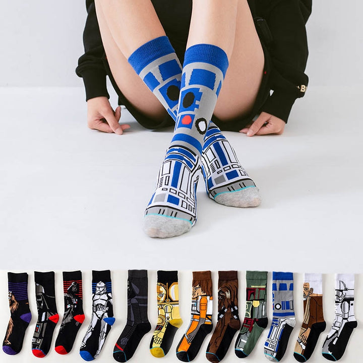 1 pair Star Wars Socks Master Yoda R2-D2 Wookiee Jedi Knight