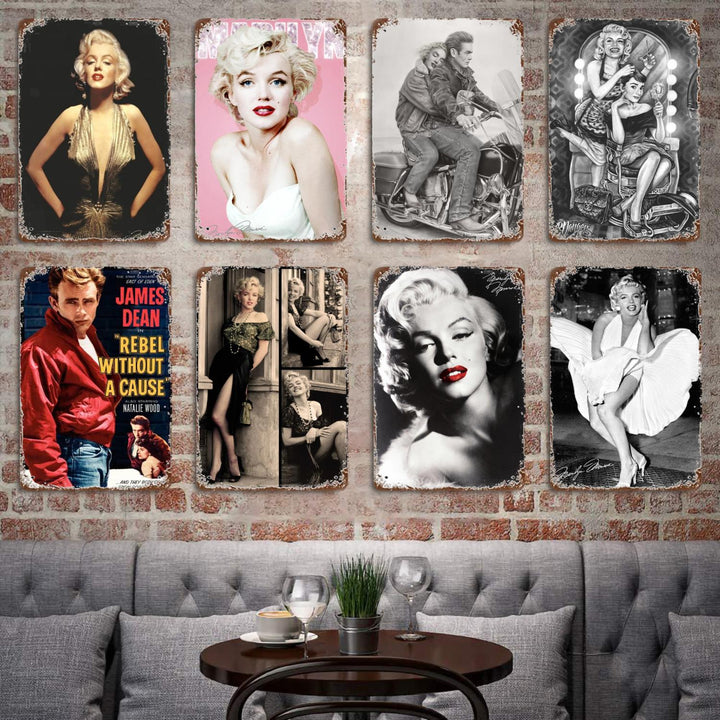 Marilyn Monroe and James Dean Poster Vintage Tin Sign