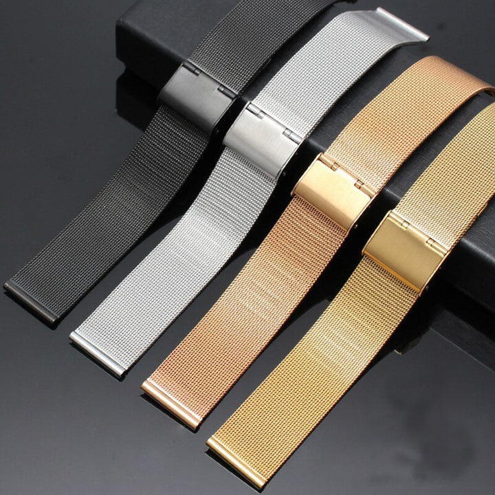 Mesh Milanese Watchband 24mm 22mm 20mm 18mm 16mm 14mm 12mm Silver Black Gold Bracelet Stainless Steel Metal Strap