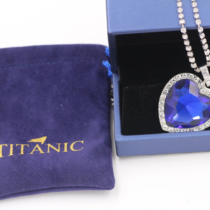 Titanic Heart of Ocean Necklace + Velvet Bag