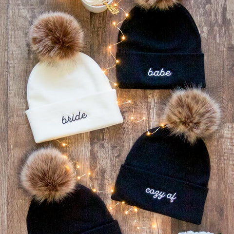 Bachelorette Pom-Pom Beanies | Bride and Bridesmaid and More!