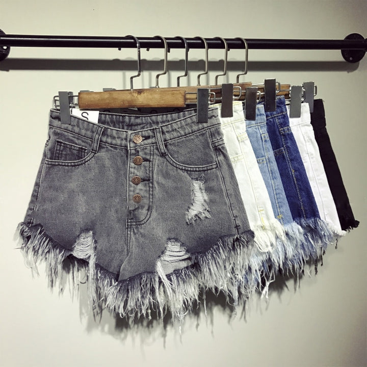 Denim Booty Shorts High Waist