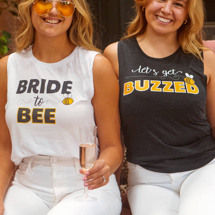 Bride to Bee | Let's Get Buzzed | Muscle Tank Tops | Bachelorette Shirts