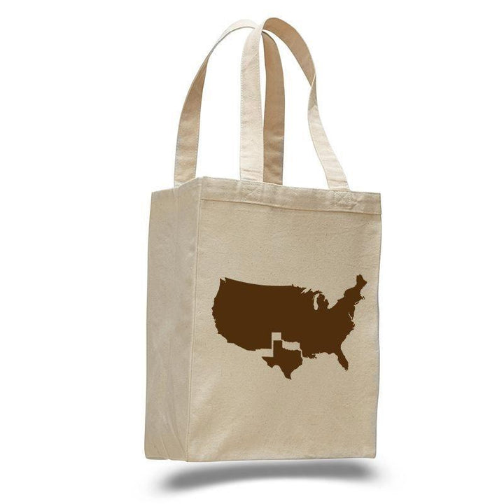 Texas- cotton canvas natural tote bag