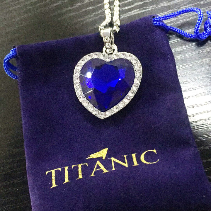 Titanic Heart of Ocean Necklace + Velvet Bag