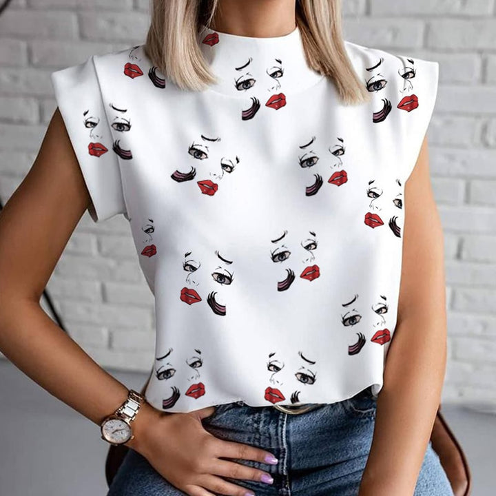 Elegant Lips Print Tops