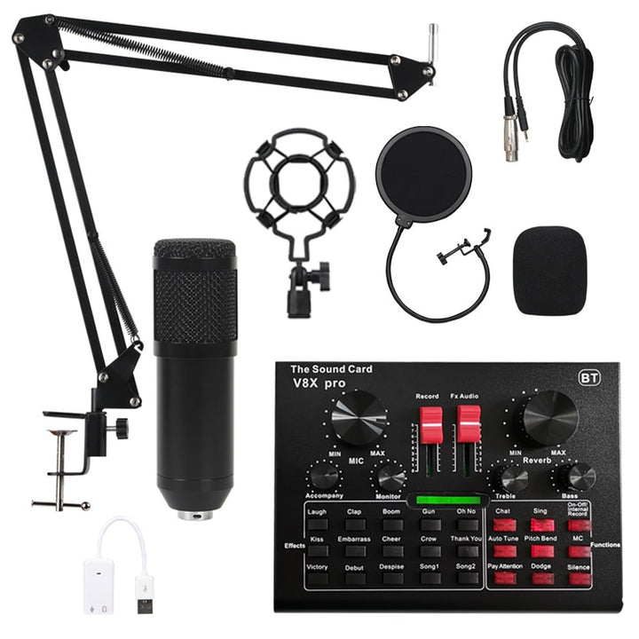 Professional Microphone Condenser Mic V8 V9 V10 USB Recording Studio Game Live Broadcast