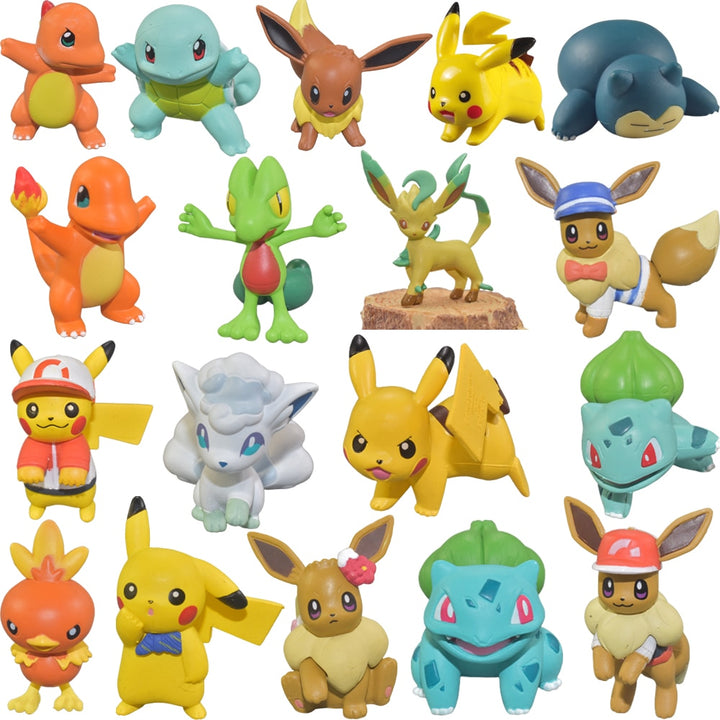 Pokemon Pikachu Bulbasaur Charmander Mew Eevee Leafeon Squirtle Venusaur Mini Dolls